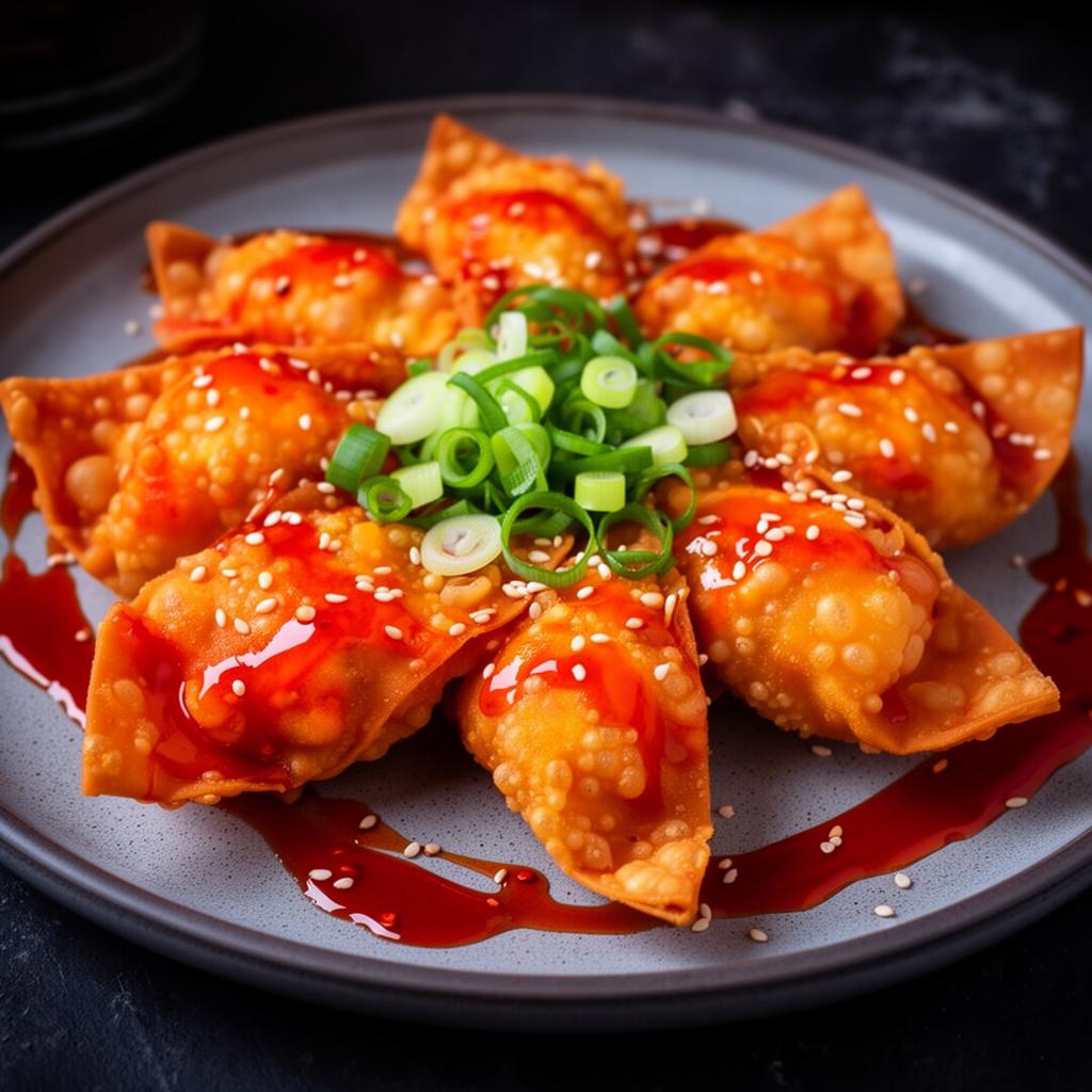 Deep fried wontons with sweet chilli sauce